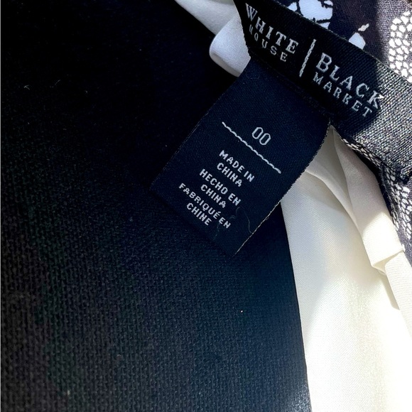 White House Black Market, lined, Black & White, Skirt, Size 00 - Picture 5 of 5